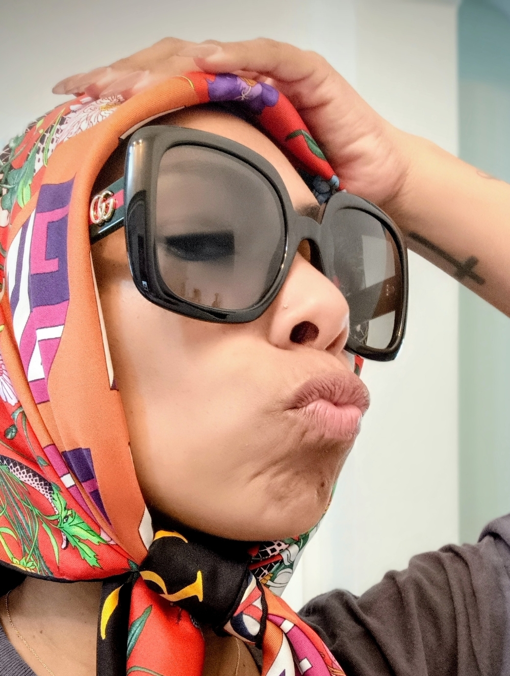 Gucci Black and With Cherry Line Sunglasses